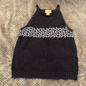 GC Vintage County Seat Y2K navy and cornflower blue sweater tank SzM